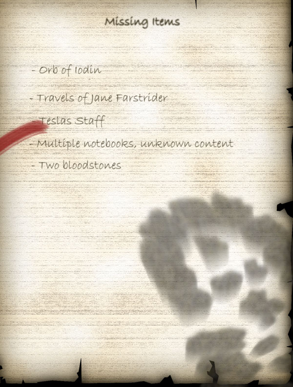 Missing Items list